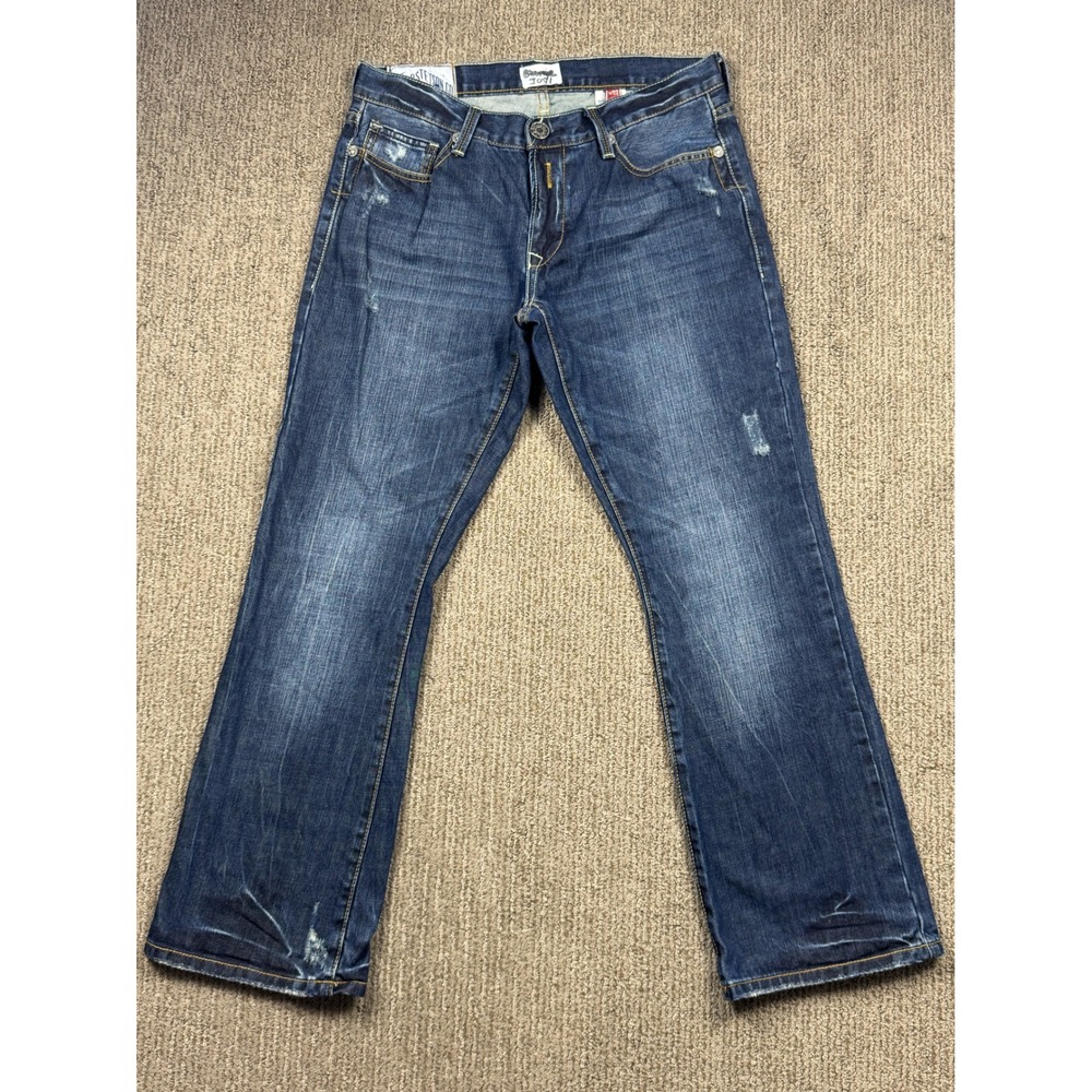 John Stetson 1014 Rocker Boot Leg Jeans Mens 33x30 100% Cotton Denim Dark Wash
